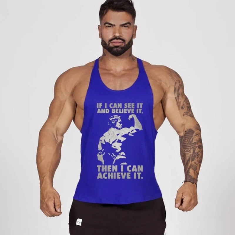 Men’s Motivational Sleeveless Muscle Tank for Gym Training
