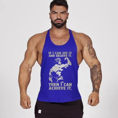 Men’s Motivational Sleeveless Muscle Tank for Gym Training