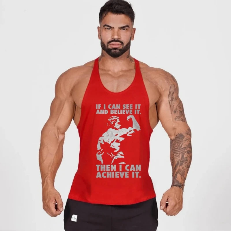 Men’s Motivational Sleeveless Muscle Tank for Gym Training