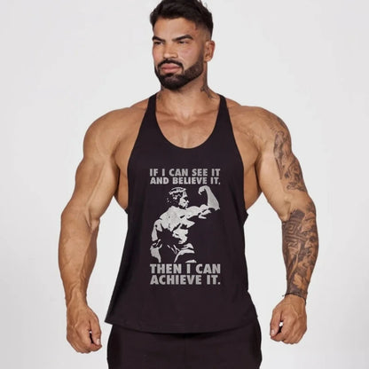 Men’s Motivational Sleeveless Muscle Tank for Gym Training